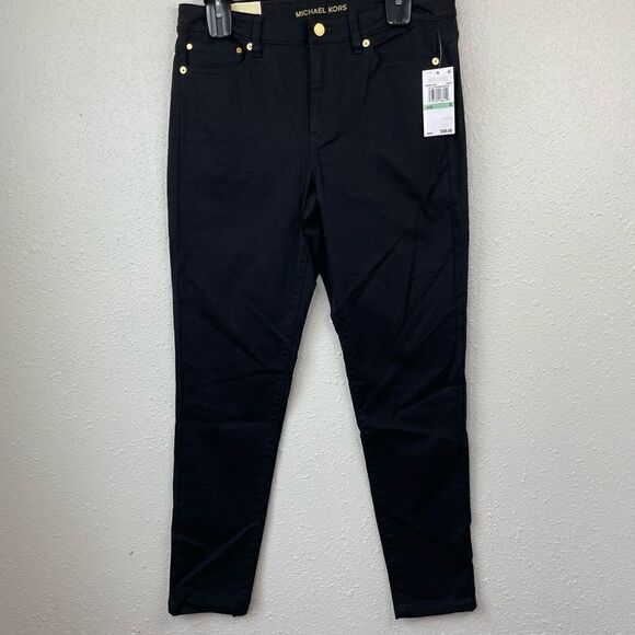 MICHAEL Michael Kors Black Selma Skinny High Rise Jeans Size 8 - Picture 1 of 8